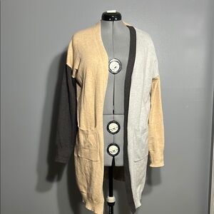 Chic Multicolor Long Cardigan